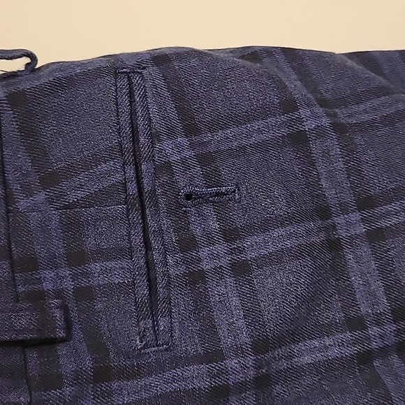 6Y Next Navy Blue Check Print Skinny Fit Dress Pants - Picture 4 of 8